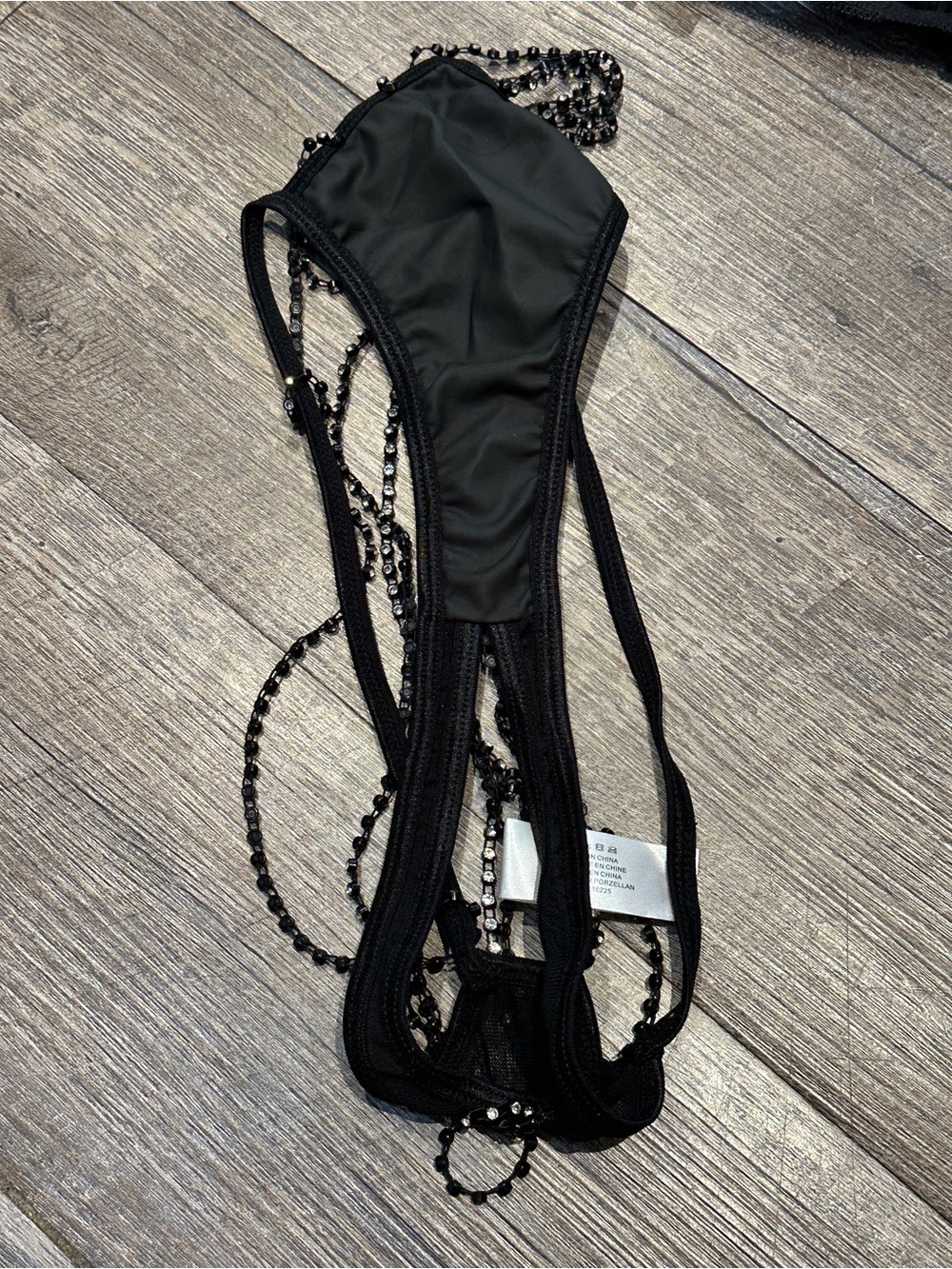 Shirley of Hollywood Black 2-Piece Lingerie Set Rhinestone Large New with Tags - Picture 11 of 16
